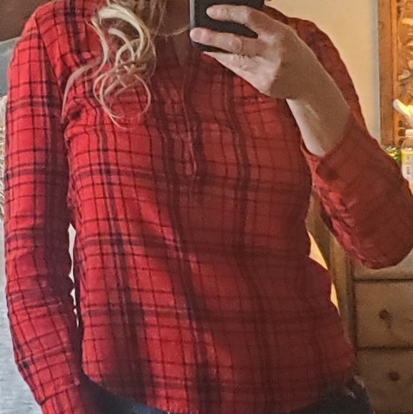 Vintage Old Navy Popover  Flannel Shirt - Picture 4 of 5